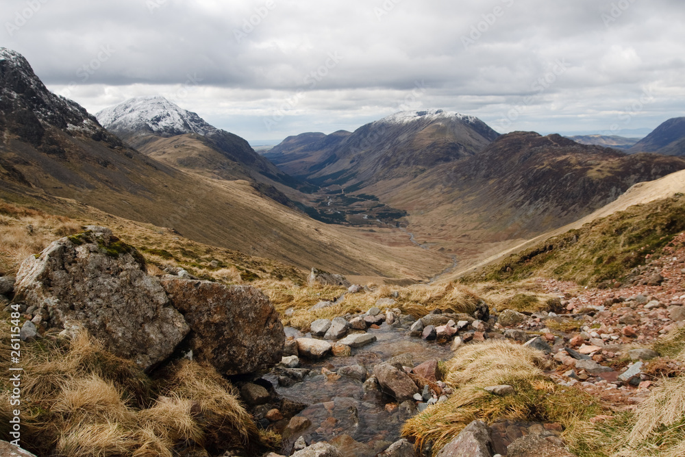 Fototapeta premium Lake district Landscape Assent of Great Gable