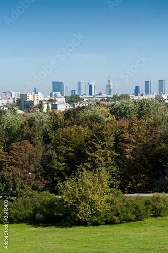 City panorama from hill  Warsaw