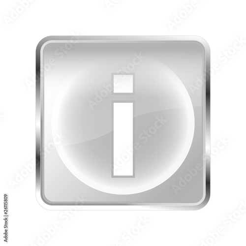 Button Info silber grau