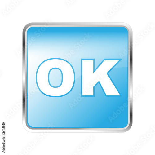 Button ok blau