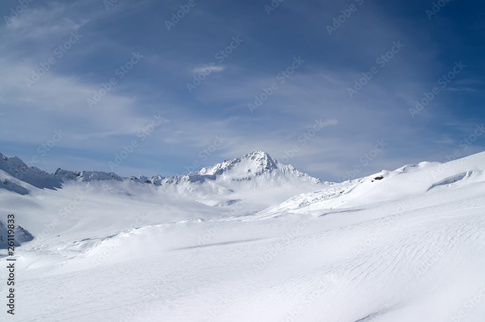 Ski resort. Slope of Elbrus