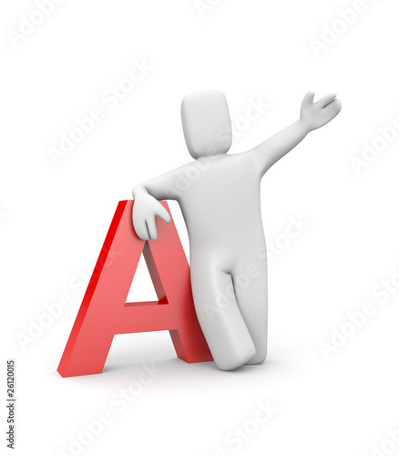 Person with letter A