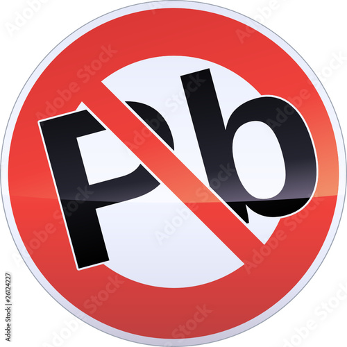 Panneau d'interdiction du plomb (métal détouré)