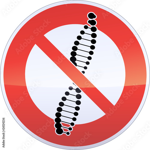 Panneau d'interdiction de manipulation génétique (détouré)