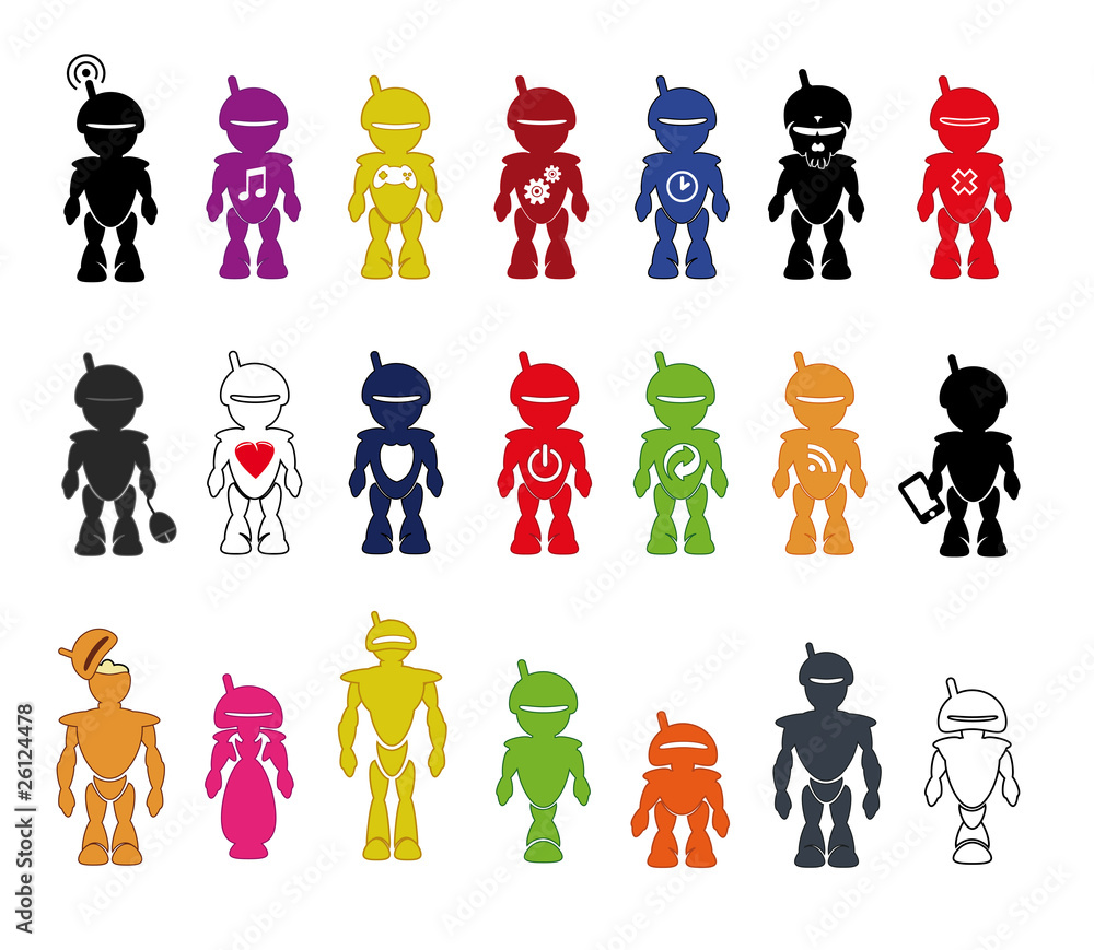 Android robot icons symbol template Stock Illustration | Adobe Stock