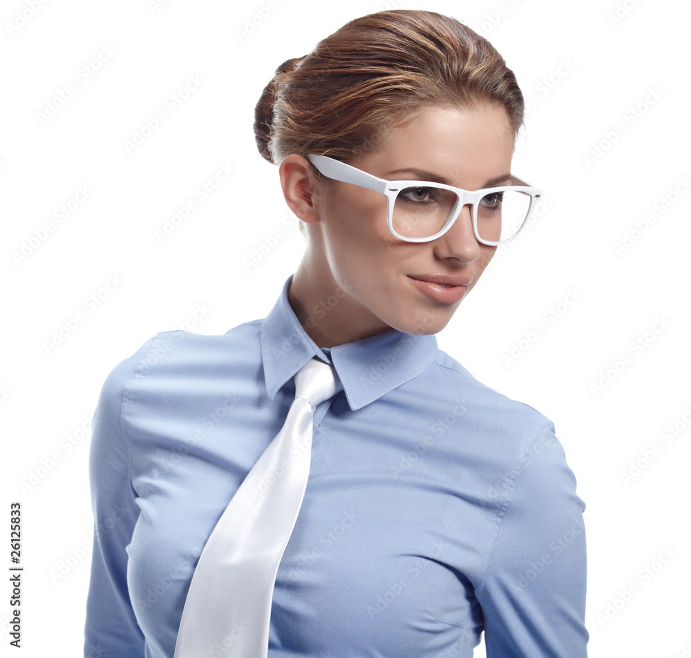 Portrait of pretty young business woman smiling Portrait of pretty young business woman smiling