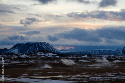 Iceland sunset vulcano
