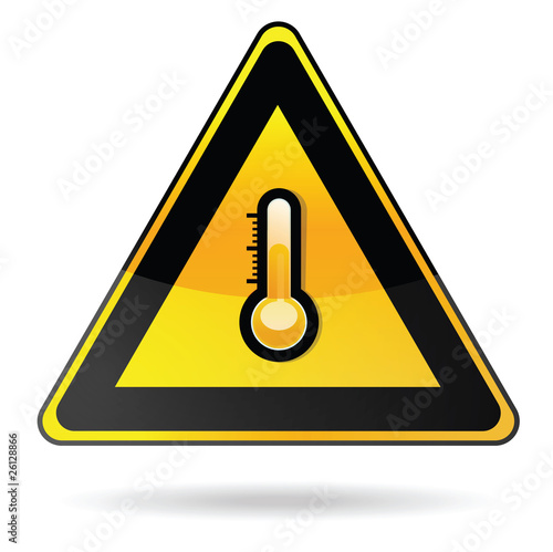 attention - température très basse, très haute - panneau