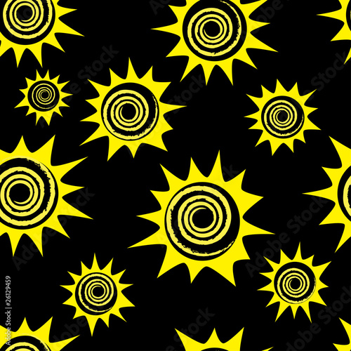 Abstract seamless pattern with yellow flowers