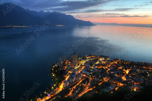 Canvastavla Montreux aerial, Switzerland