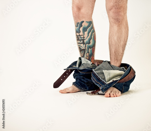 Man with pants down