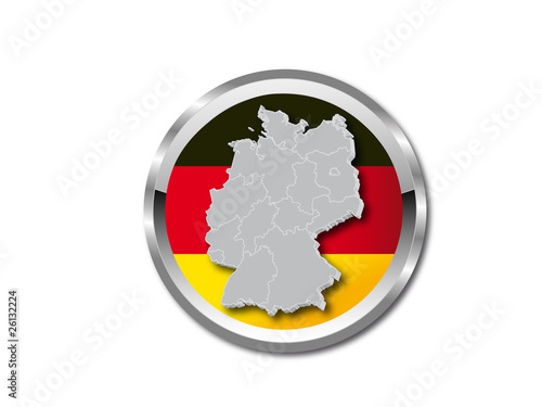 Deutschland Button mit Geo-Karte in 3D