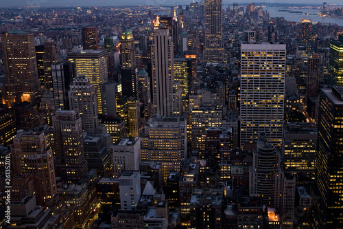 Skyline von Manhattan bei Nacht, New York City