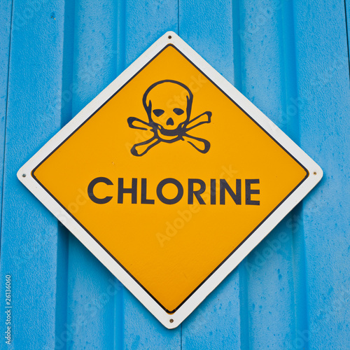 Chlorine warning sign photo