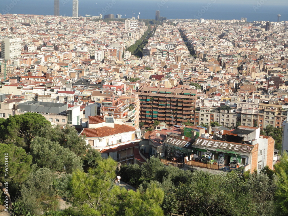 Blick auf das Häusermeer der Stadt Barcelona, Spanien