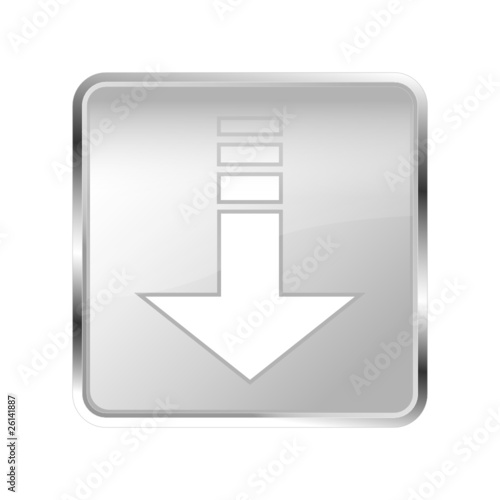 Button Pfeil unten silber