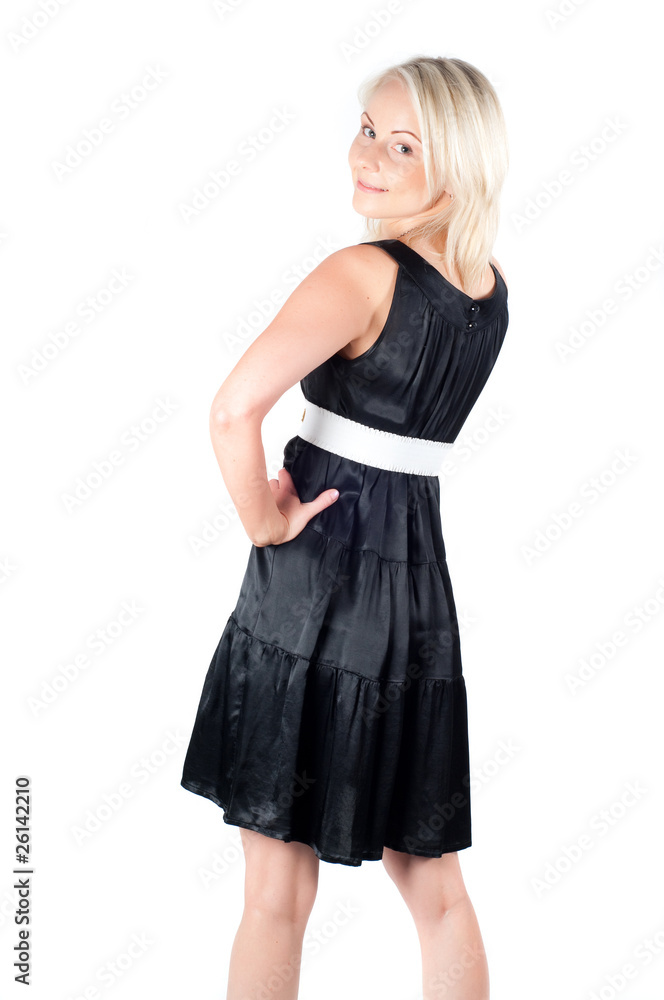 Beautiful woman in black dress Beautiful woman in black dress