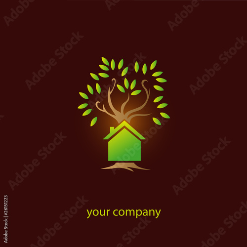 logo entreprise, maison écologique
