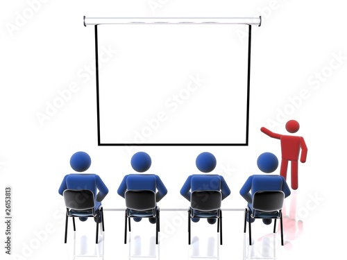 3D figure giving a presentation
