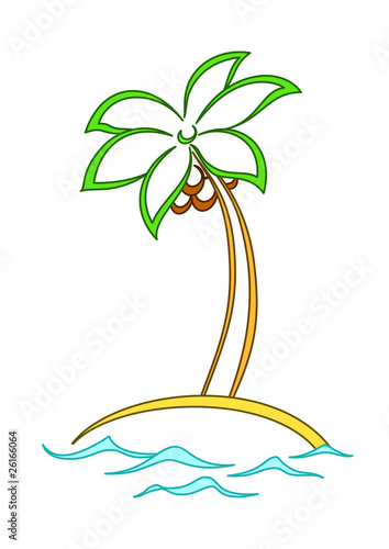 Island with a palm