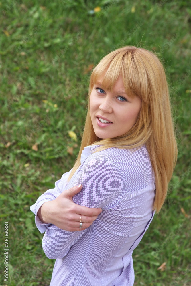 Fototapeta premium beautiful girl on nature