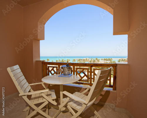 Tropical view from a luxury hotel balcony © Paul Vinten