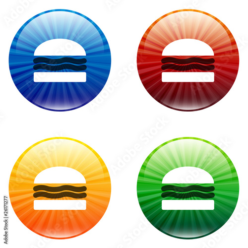 Button - Gastronomie, Bunt, Farbig, Icons