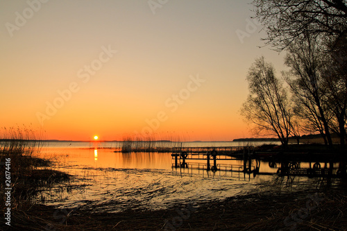 Sonnenuntergang am Achterwasser.