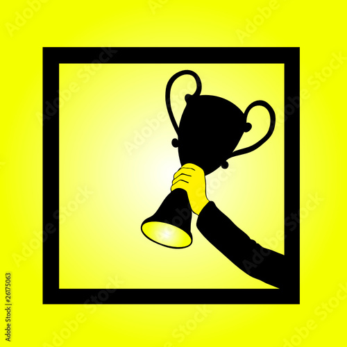 hand holding a cup vector