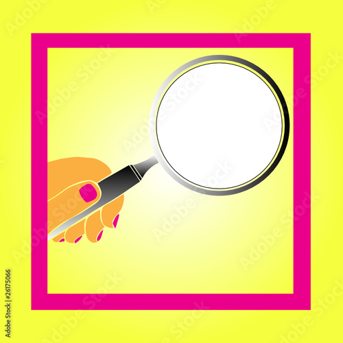 hand holding magnifying glass