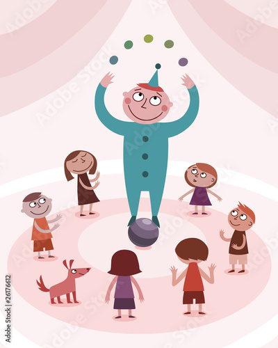 Clown juggling with balls
