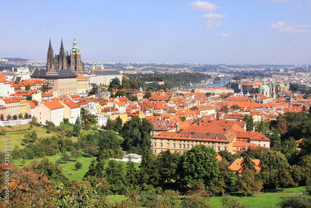 View on the summer Prague gothic Castle