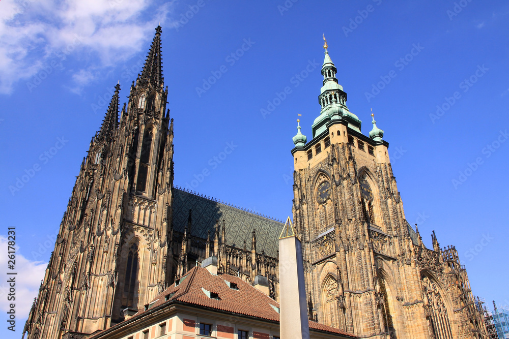 The View on St. Vitus Cathedral in Prague The View on St. Vitus Cathedral in Prague