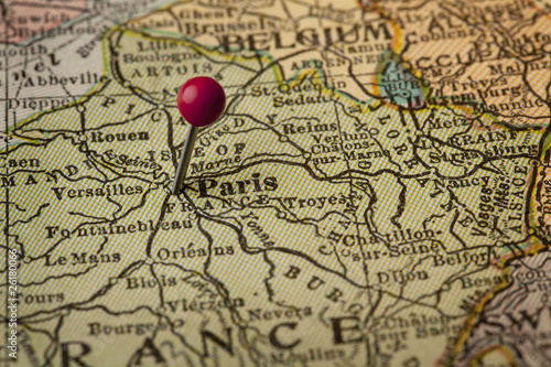 Paris and France vintage map