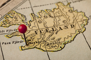 Iceland and Reykjavik map