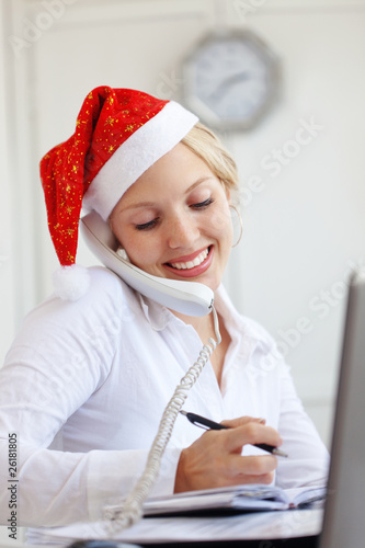 Santa helper working in office photo