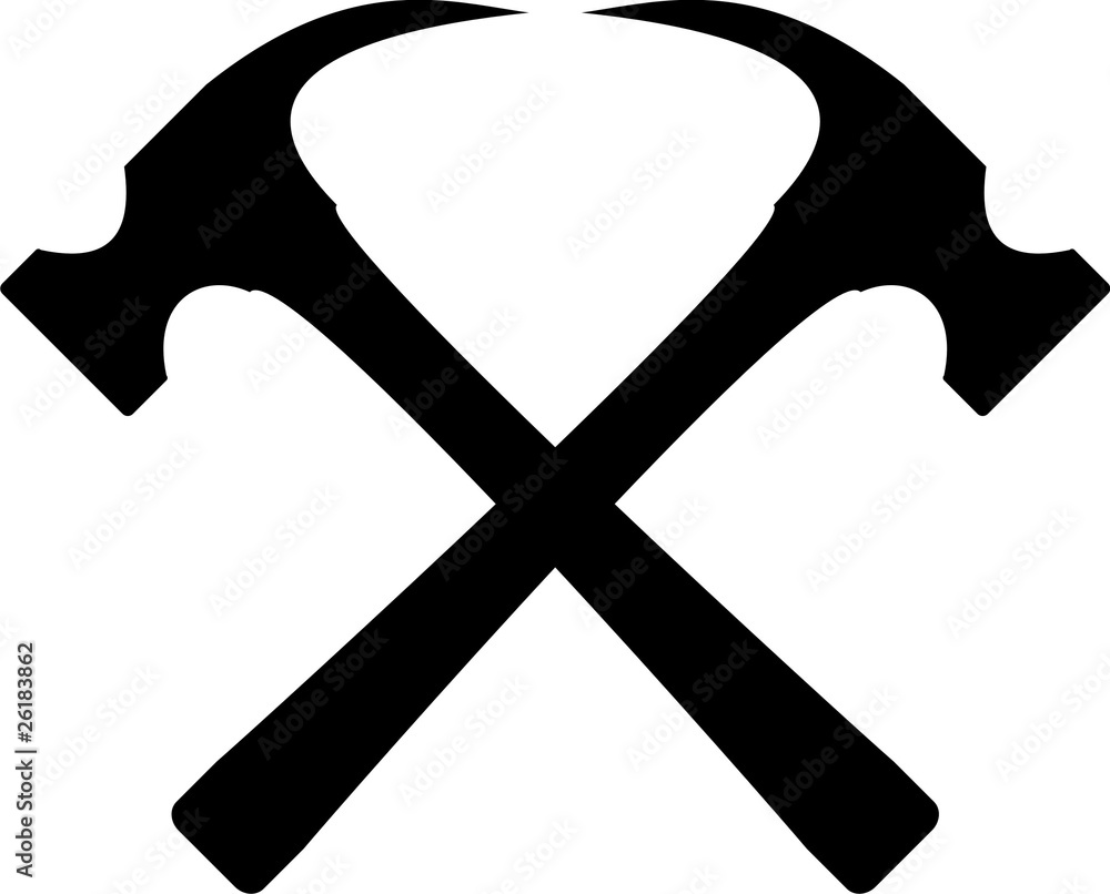 Crossed Hammers Stock Vector Adobe Stock