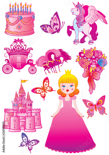 Fairy princess collection. Vector art-illustration. #26190250