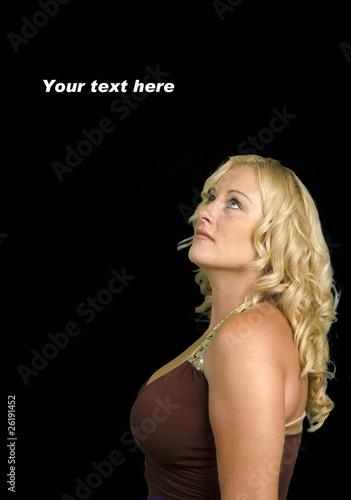 Fotografie Attractive blond over black