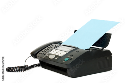 Black fax isolated on white background