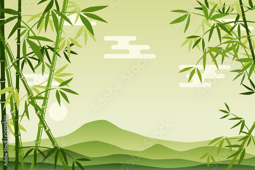 Abstract Green Bamboo Background