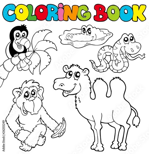 Coloring book with tropic animals 3