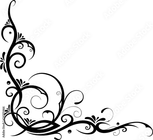 Ranke, Blätter, filigran, floral, ornamental
