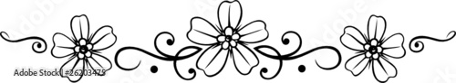 Ranke, floral, filigran, Blumen, Blüten, Blätter