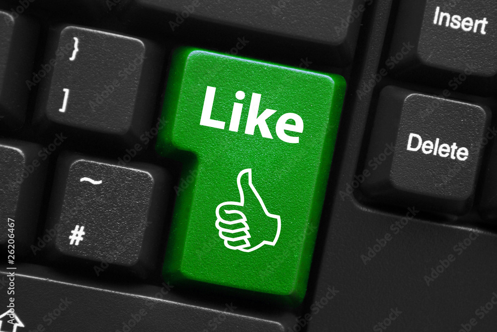 LIKE Key on Keyboard (web button buzz share love social network)