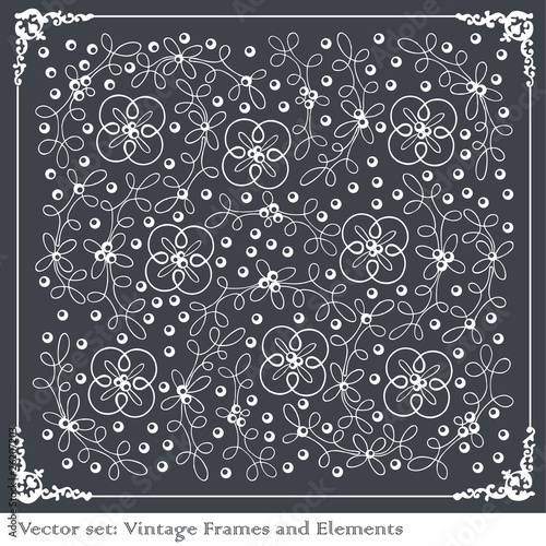 Vintage background with floral elements vector