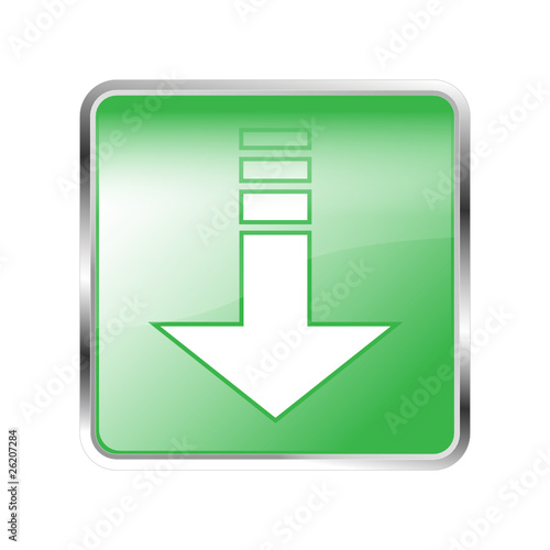Pfeil Button unten grün