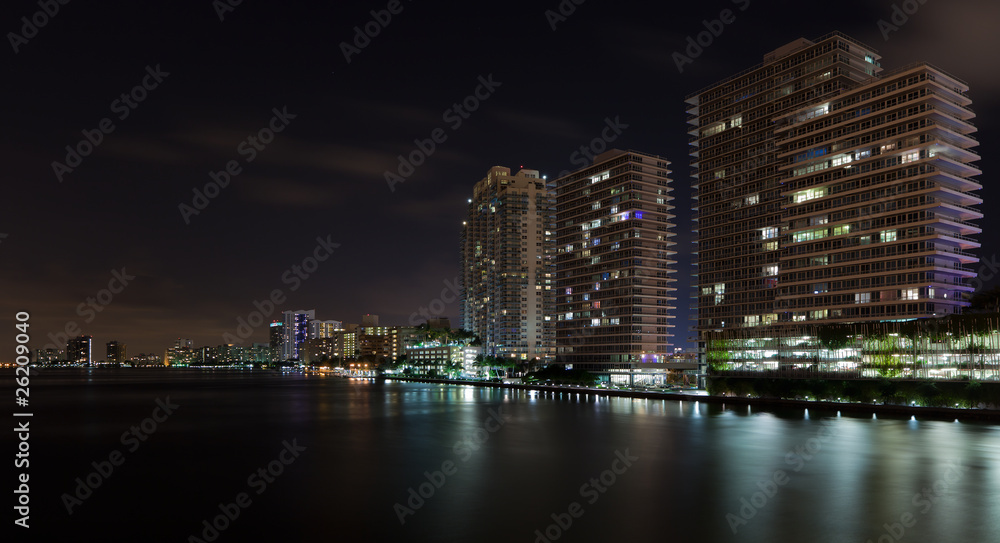 Miami Beach Intercoastal Waterway with Condos