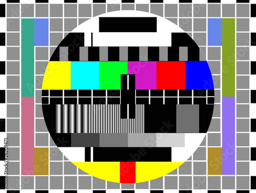 tv color test pattern - test card, vector