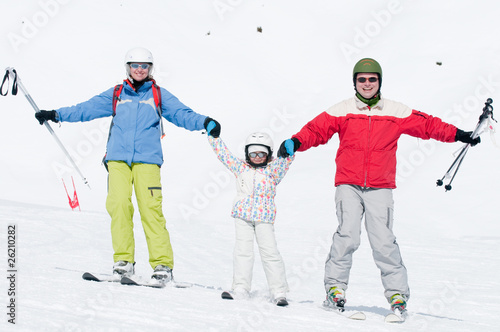 Family have fun on ski